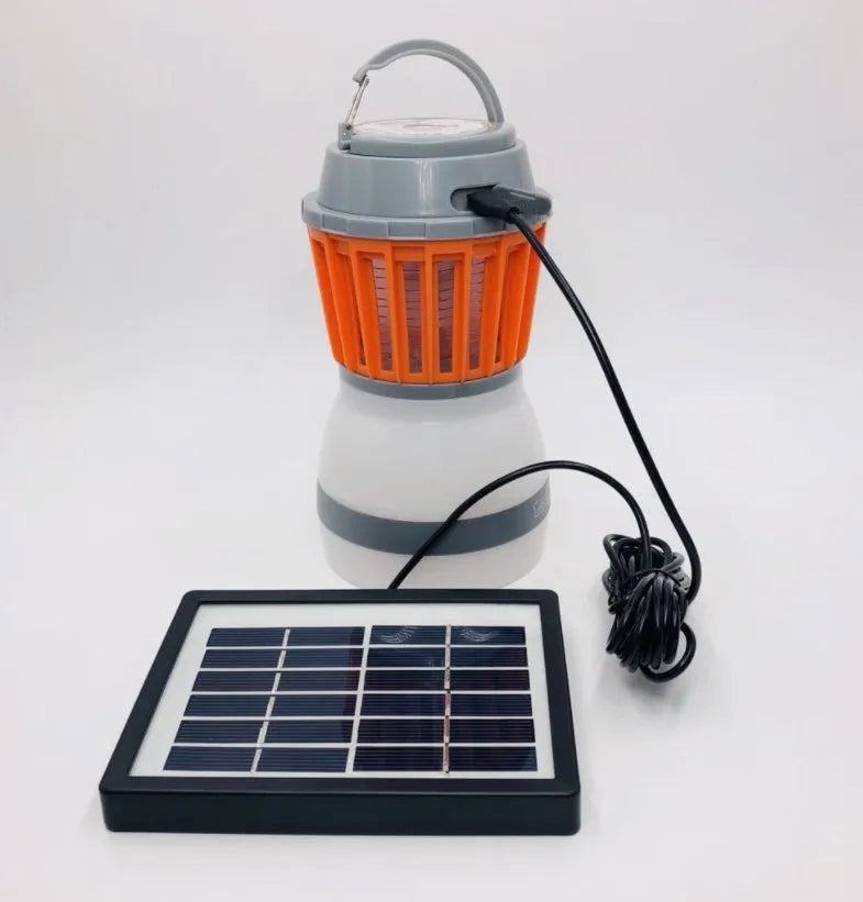 Solar mosquito lamp with IPX6 waterproof rating, 2200MAH battery, and ABS body for camping