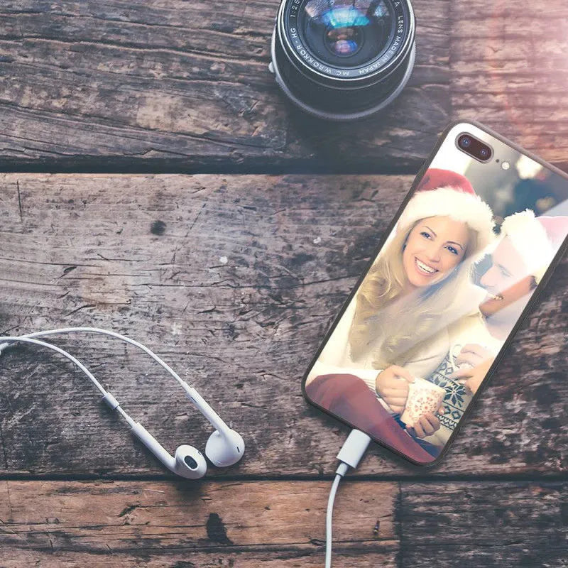 Slim patterned hard case for iPhone with raised camera edge and precise button cutouts.