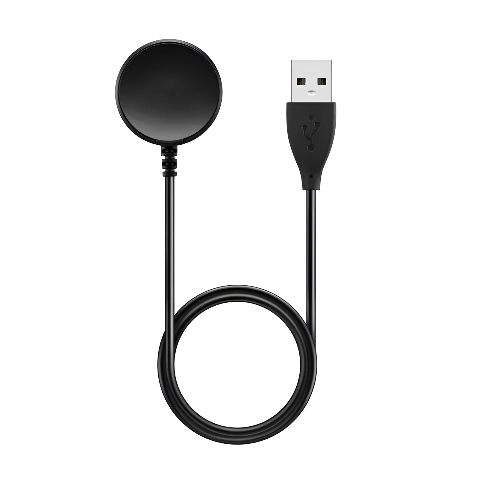 USB watch charger with fast charging cable black plastic compact 34 by 10mm wireless charger