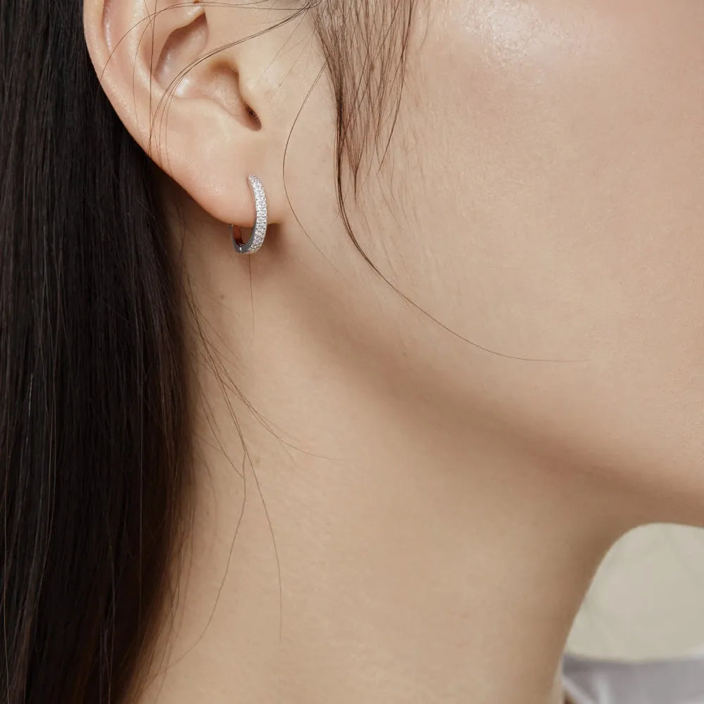 Women's 925 silver electroplated U-shaped geometric text ear clips clip-on earrings
