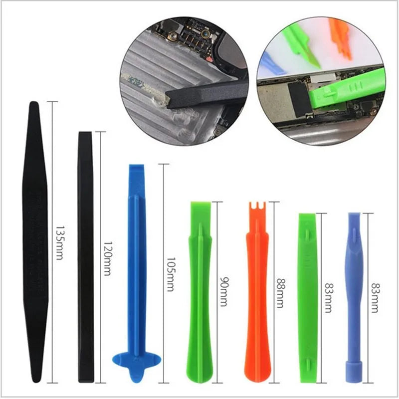 21 piece mobile phone disassembly tool set with chrome vanadium alloy steel screwdrivers, plastic spudgers, and suction cups for iPhone repair