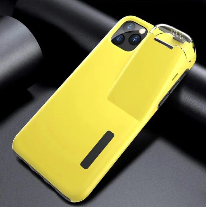 2-in-1 matte acrylic and silicone case cover for iPhone and AirPods charging case in black
