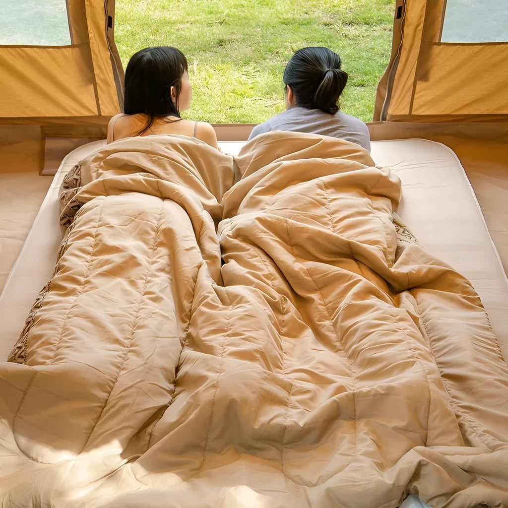 Four seasons adult camping sleeping bag in crystalline glaze colour with storage bag