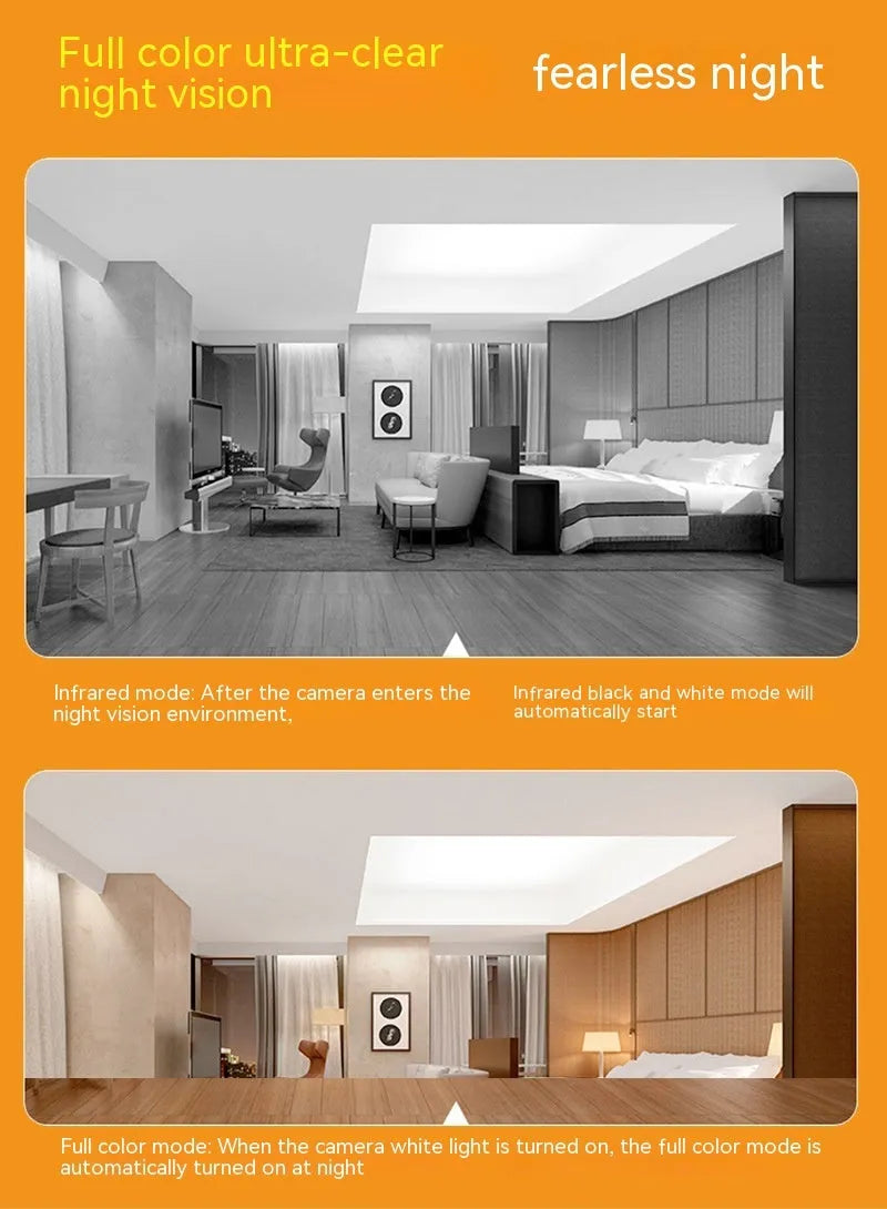 Wireless bulb security camera with 1080p resolution and full colour night vision capability