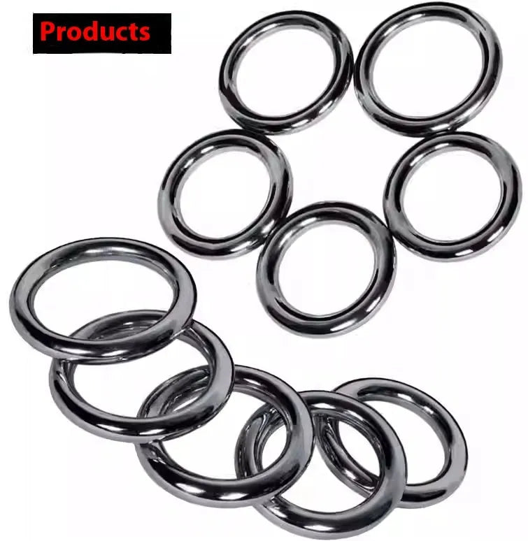 Iron Arm Skill Wing Chun carbon steel training ring shown in three sizes.