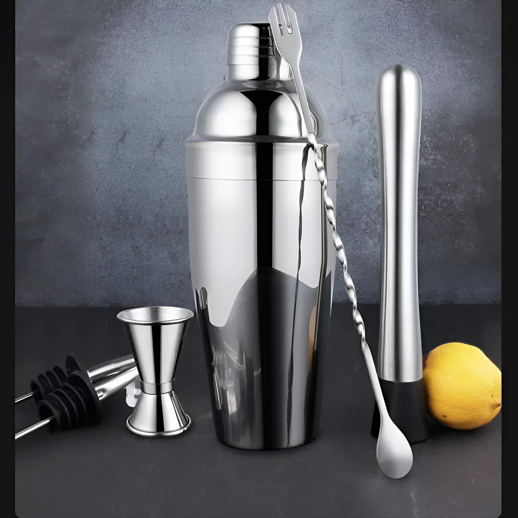 23-piece stainless steel cocktail set with European-style acrylic elements
