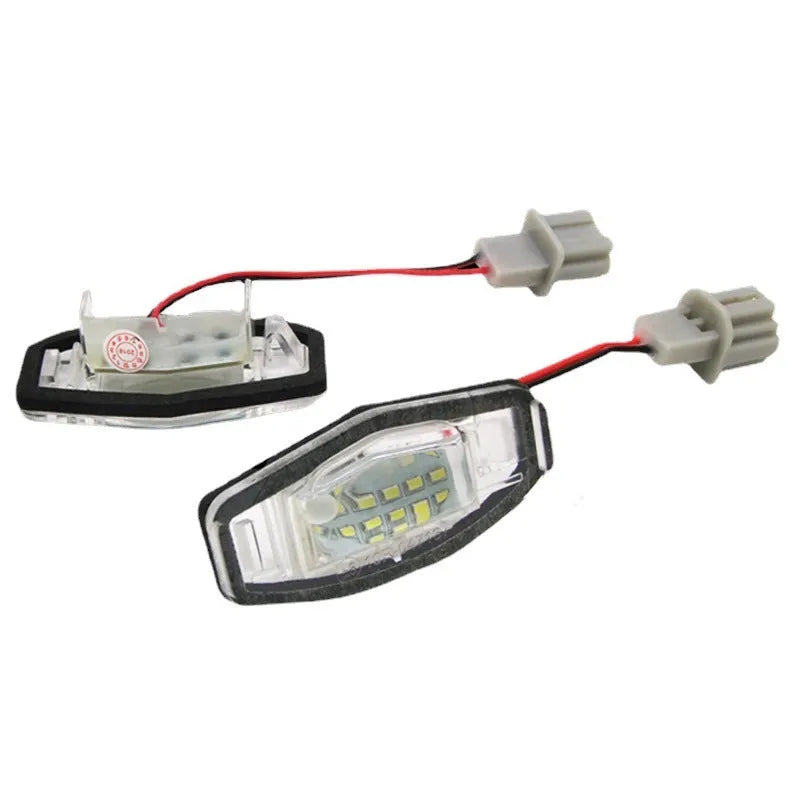 White LED licence plate light for Honda CIVIC with plastic housing and 12V connection