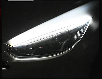 Flexible silicone car LED daytime running light strip with flowing turn signal animation