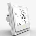 Intelligent central air-conditioning thermostat with capacitive touch buttons, black or white, for 86x86mm mounting