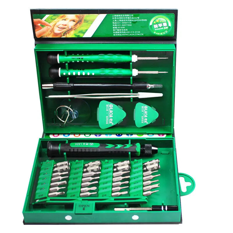 38-in-1 folding screwdriver set for mobile phone repair and DIY tool kit