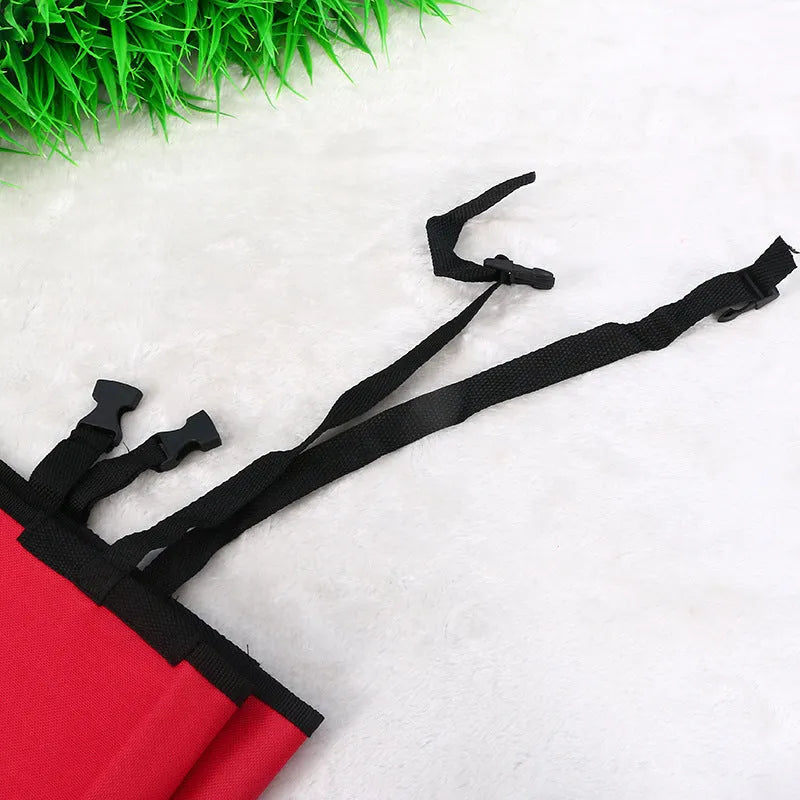 Red waterproof pet seat cushion measuring 135cm square on a car seat