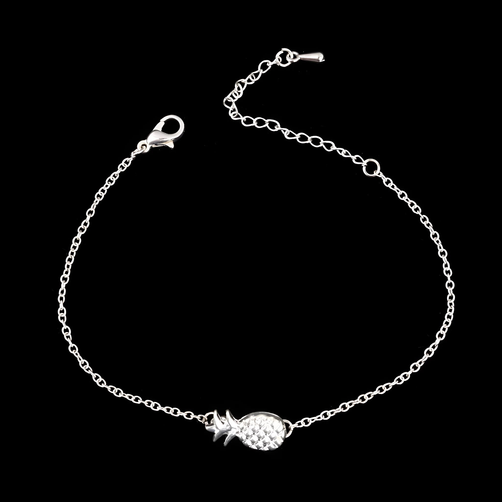 Alloy pineapple bracelet for women in gold or silver colour with fruit charm