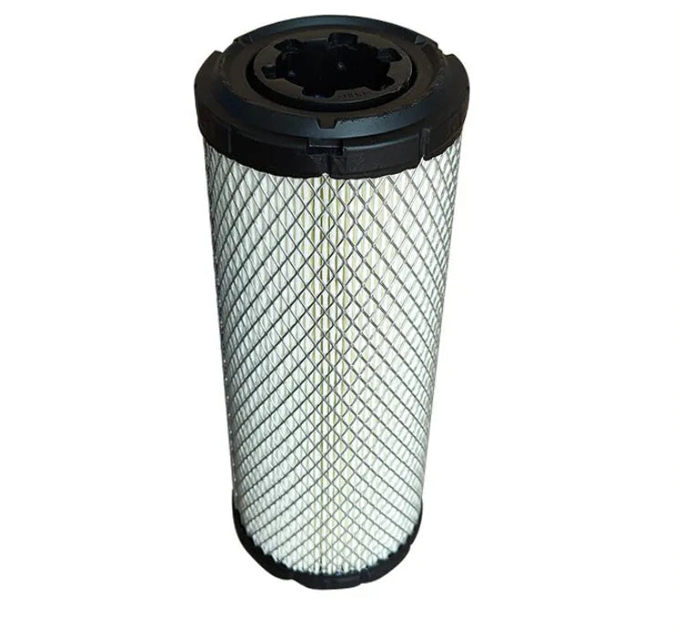 Donaldson 1027 straight head air filter showing pleated element with wood pulp filter paper and mesh.