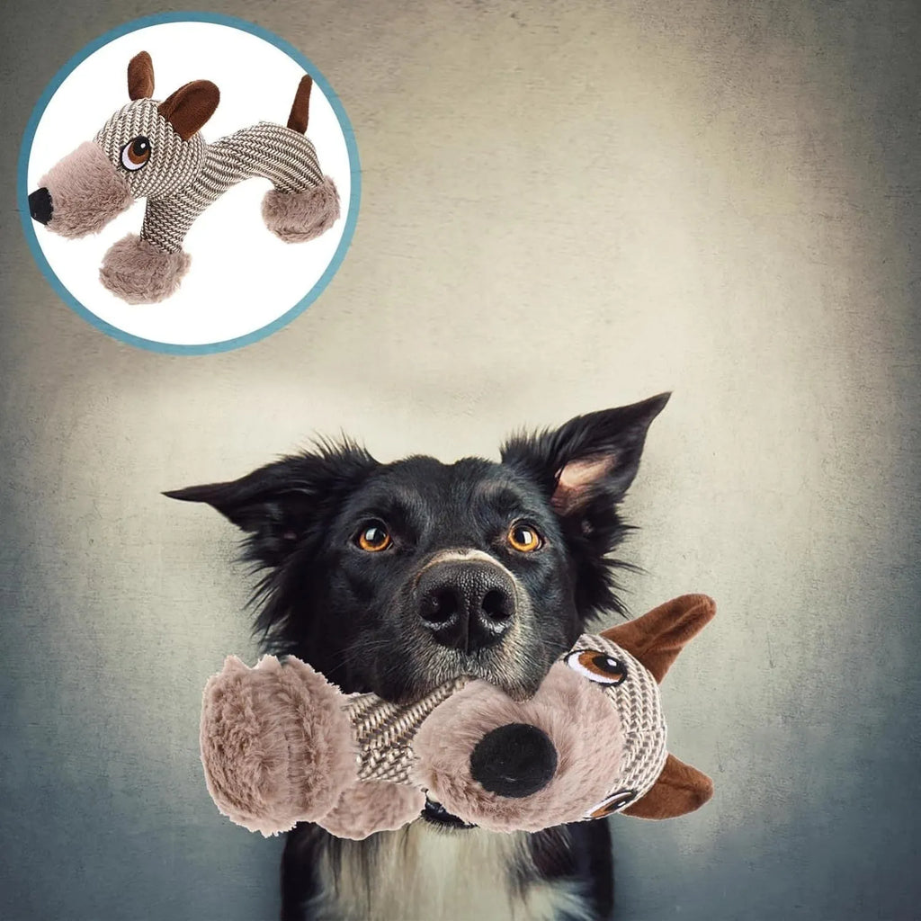 Large dog squeaky stuffed plush toy in monkey colour for medium to large breed dogs