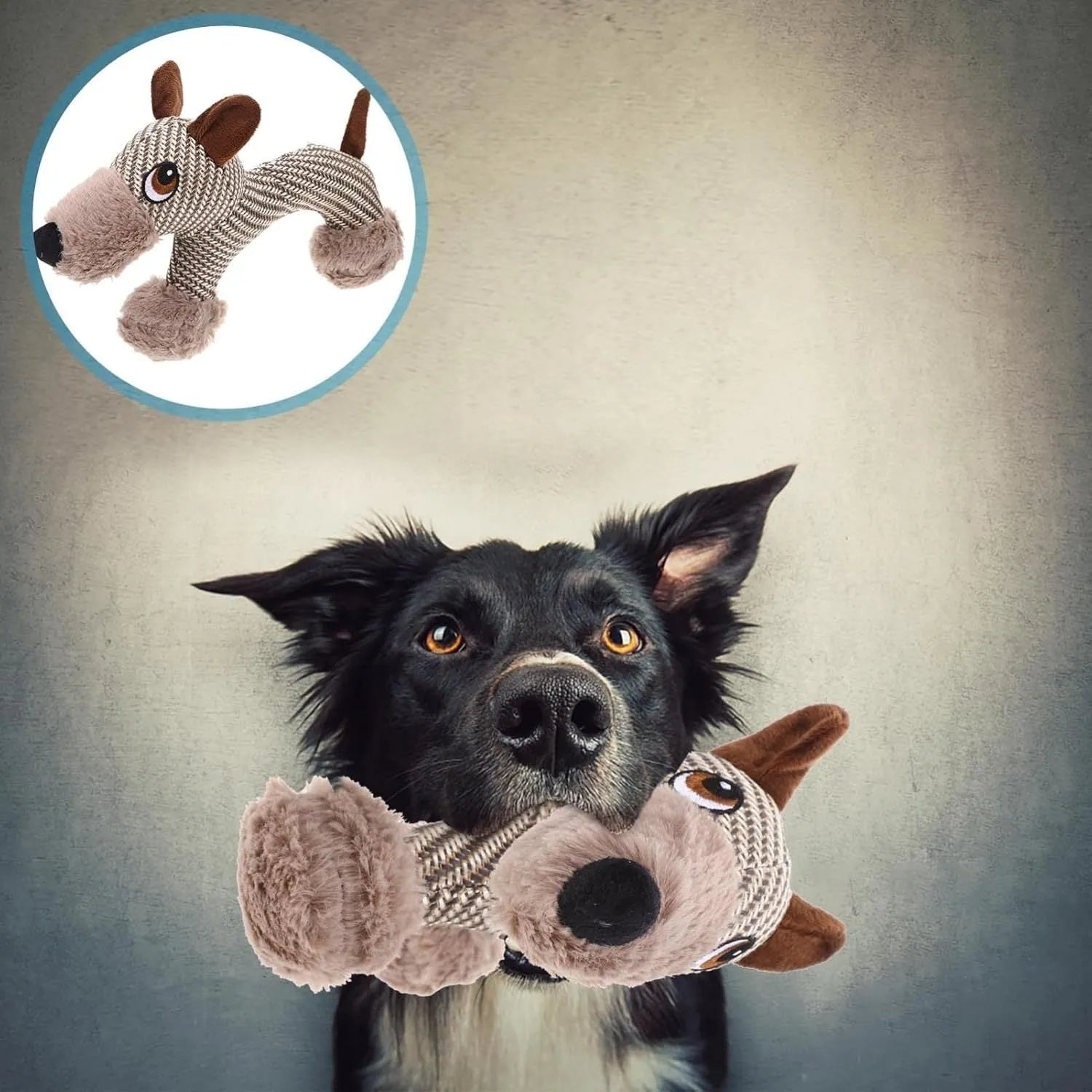 Large dog squeaky stuffed plush toy in monkey colour for medium to large breed dogs