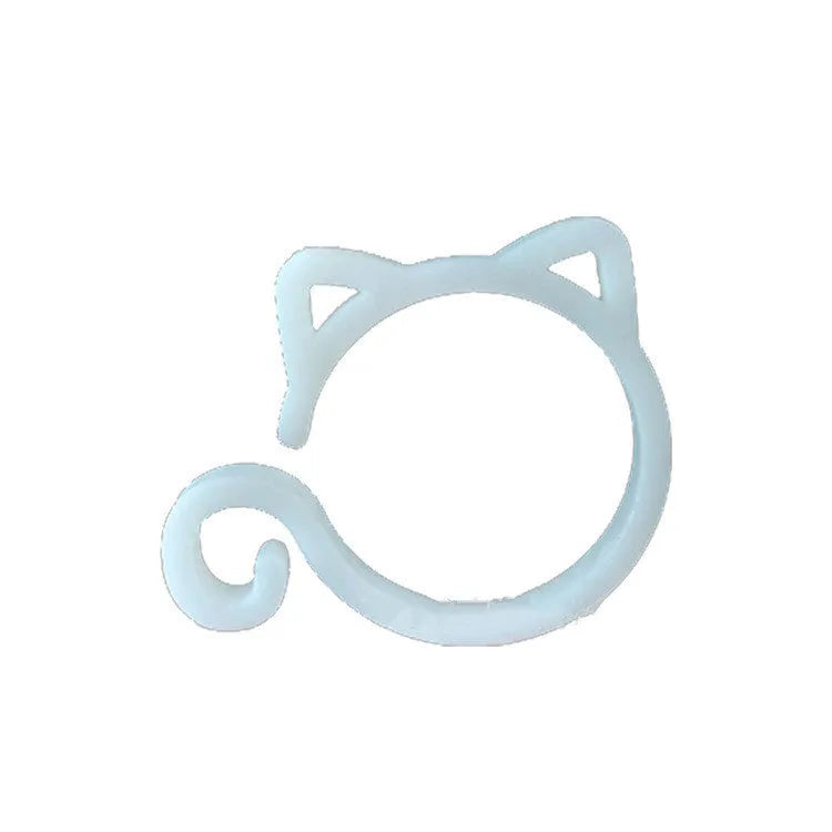 Cat-shaped plastic plant clip for gardening in red, yellow, green, and white colour options