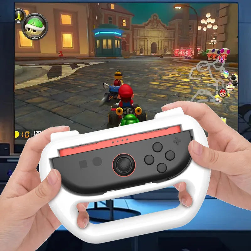 Pair of ABS plastic game grip accessories for Nintendo Switch 2 controller handle in black colour