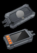3 inch WIFI motorcycle dash cam with front and rear lenses, GPS module, and waterproof housing.