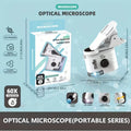 Mini mobile phone microscope with 60x magnification, LED light, and universal clip attached to a smartphone camera