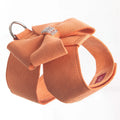 Cute bowknot puppy chest strap harness in microfiber available in pink, blue and orange colours