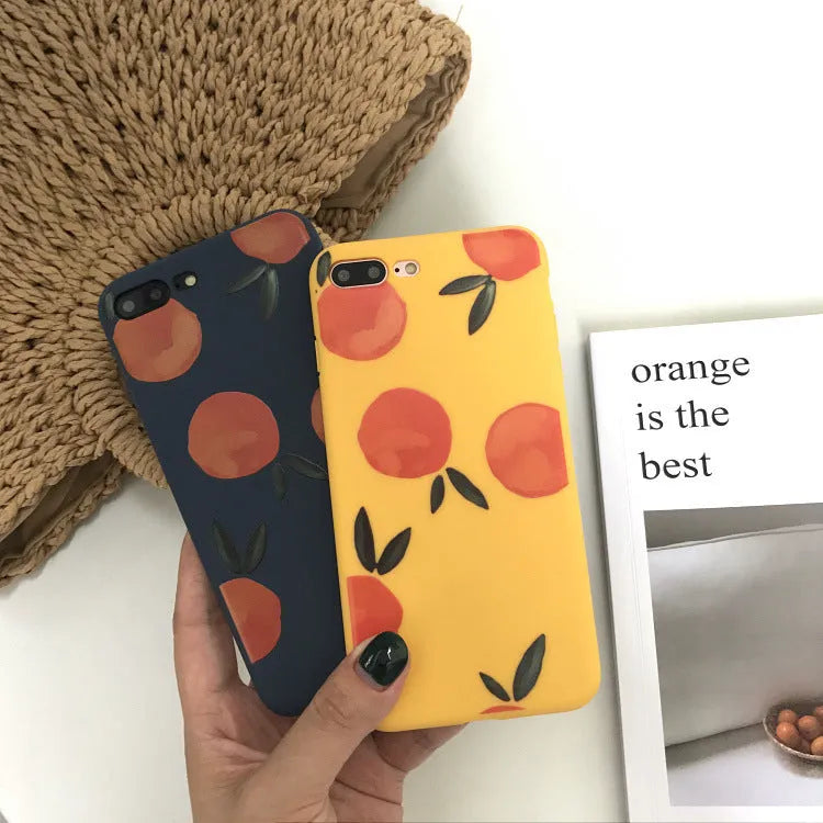 Orange TPU matte phone case for iPhone with shockproof silicone soft shell