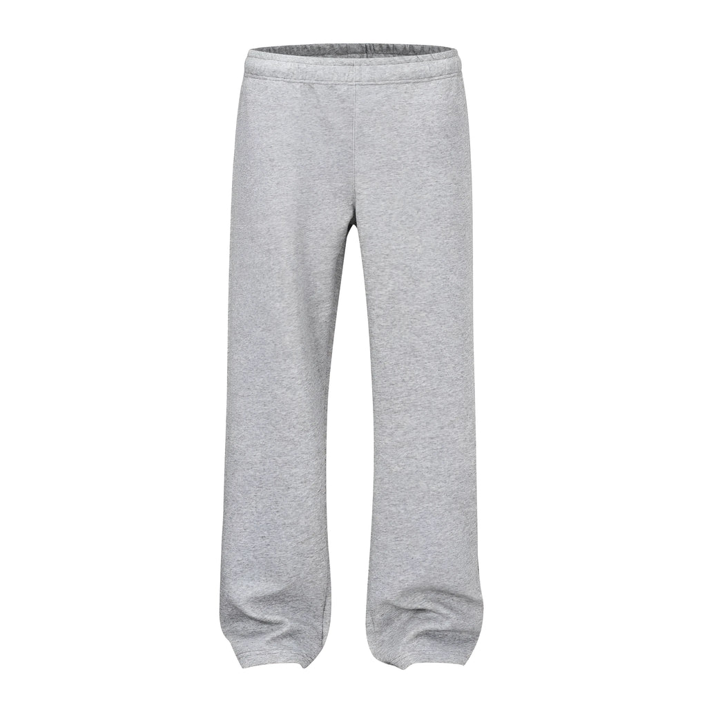 Men's solid colour cotton straight wide-leg casual pants in H803 Black, shown flat lay on neutral background