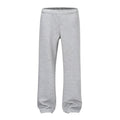 Men's solid colour cotton straight wide-leg casual pants in H803 Black, shown flat lay on neutral background