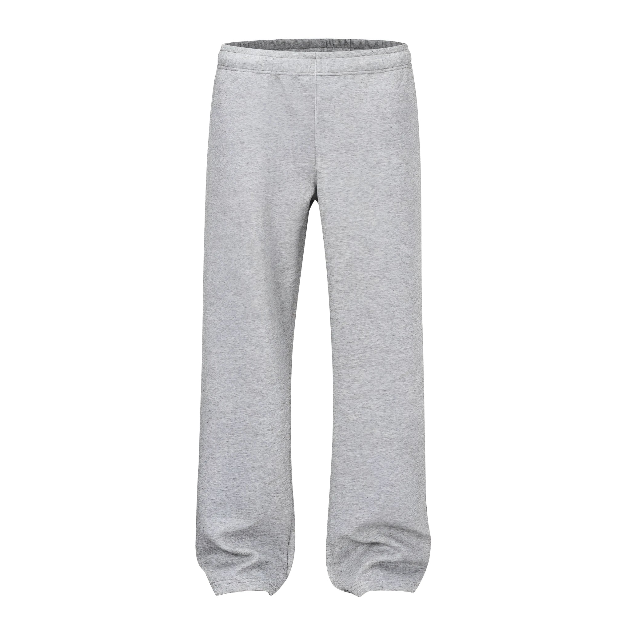 Men's solid colour cotton straight wide-leg casual pants in H803 Black, shown flat lay on neutral background
