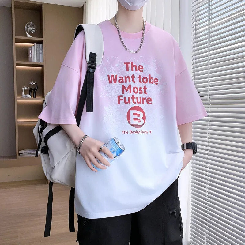 Boys youth popularity printed T-shirt with drop-shoulder sleeves in cotton-polyester blend, available in dark blue