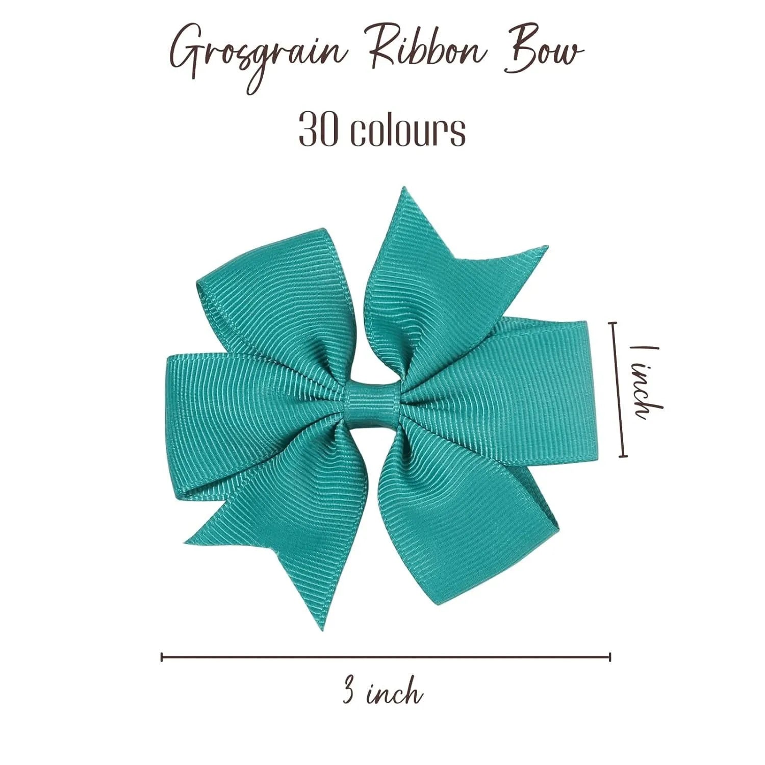 Grosgrain ribbon pinwheel hair bow 3 inches with alligator clip on light background