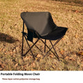 Camping folding chair with steel pipe frame and 600D Oxford cloth in khaki, 45x45x66 cm