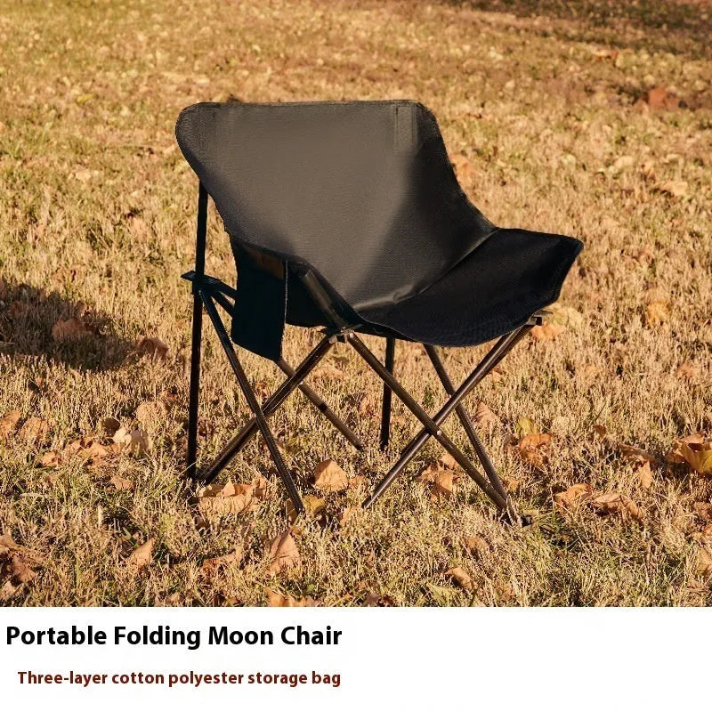 Camping folding chair with steel pipe frame and 600D Oxford cloth in khaki, 45x45x66 cm