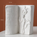Ceramic book stand in modern simple style with glazed surface, shown in one of four colour options