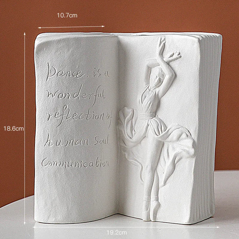 Ceramic book stand in modern simple style with glazed surface, shown in one of four colour options