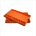 Folding anti-slip mud snow rescue board pair orange PP metal for automobiles 18x60 inches