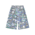 Men's camouflage cotton work trousers with straight leg and cropped length showing utility pockets