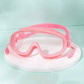 Large frame anti-fog swimming goggles in transparent blue for adults