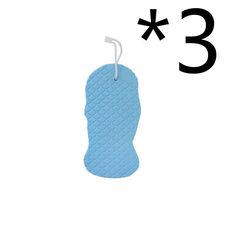 White 3D fish scale pattern bath sponge ball for gentle body exfoliation in the shower