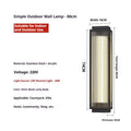 Waterproof stainless steel outdoor wall lamp for courtyard and garden lighting with choice of sizes and light colours