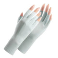 Women's UPF50 ice silk gloves in various colours showing thin nylon construction