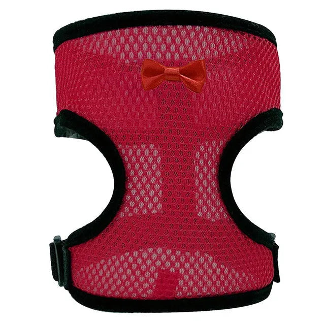 Adjustable poultry vest harness for chickens ducks in black with matching collar bow and 110 cm traction rope