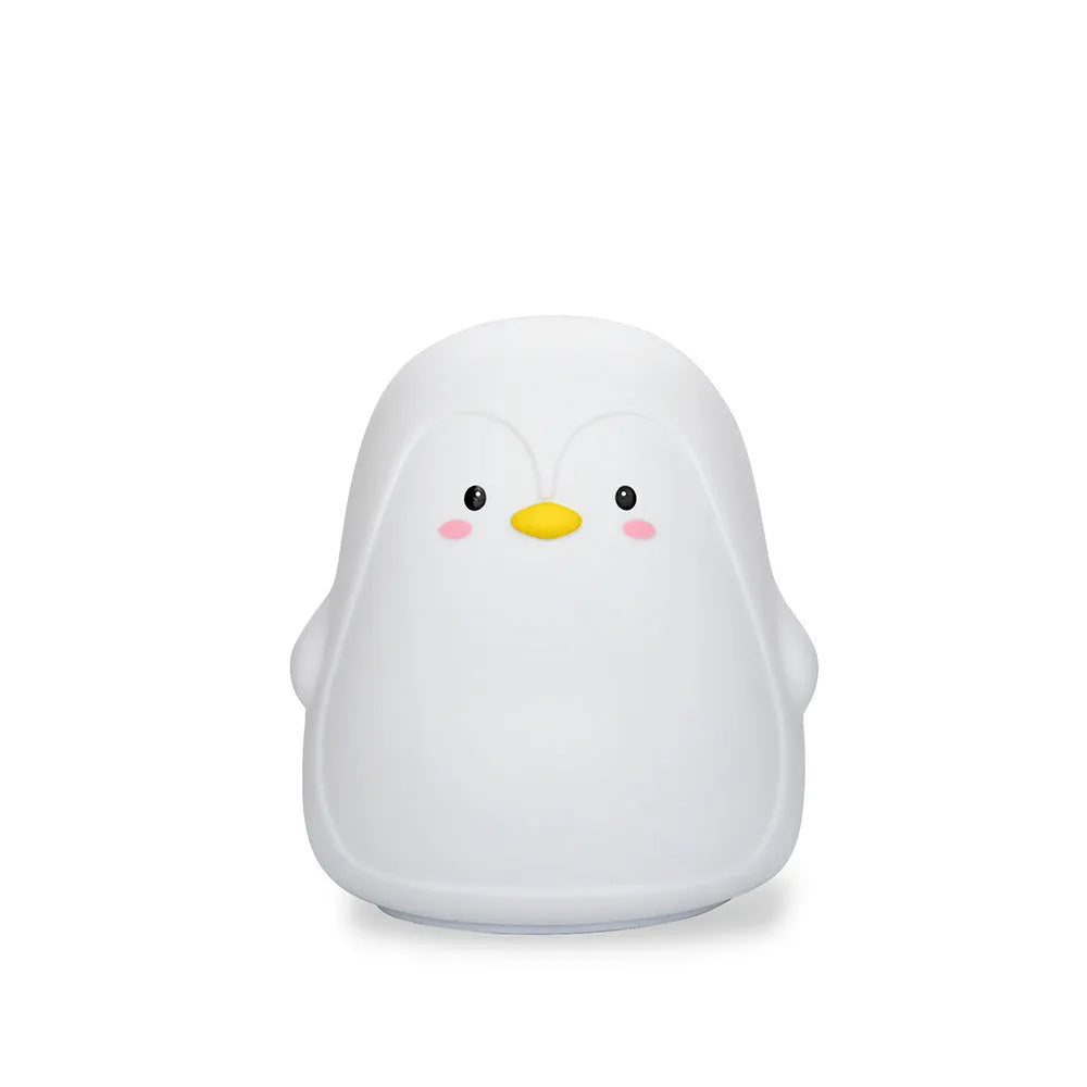 Penguin night light in white, silicone and ABS, 118x110x132mm, with USB cable and colour box