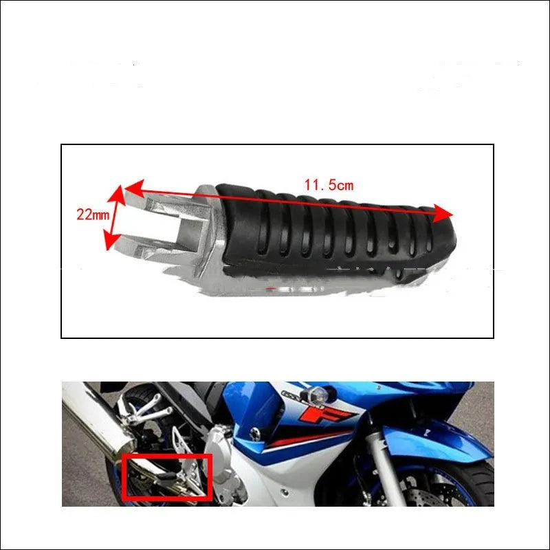 Black aluminium alloy motorcycle footpegs replacement set for Suzuki Hayabusa and V-Strom models