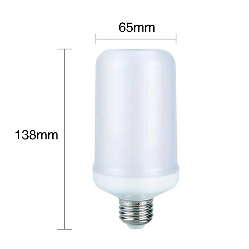 Atmosphere decorative flame effect LED lamp with flickering orange light on a dark background.