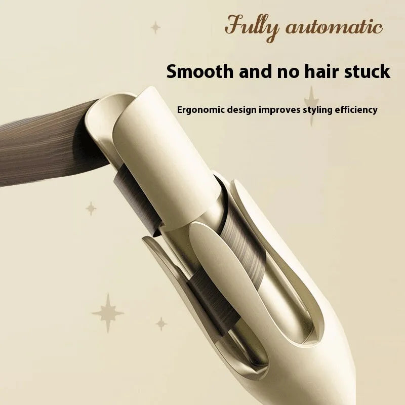Automatic hair curler with 32mm barrel in white colour with AC power cable
