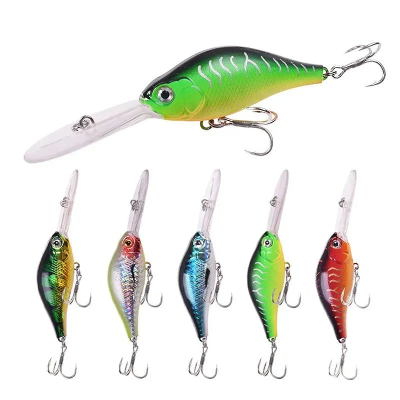 Little Fat Man deep diving minnow fishing lure in one of five colours, showing 10.5cm length.