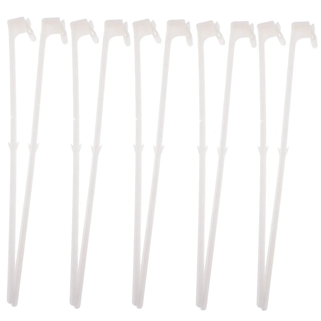 Pack of 10 white plastic car window flag pole holder mount clips.