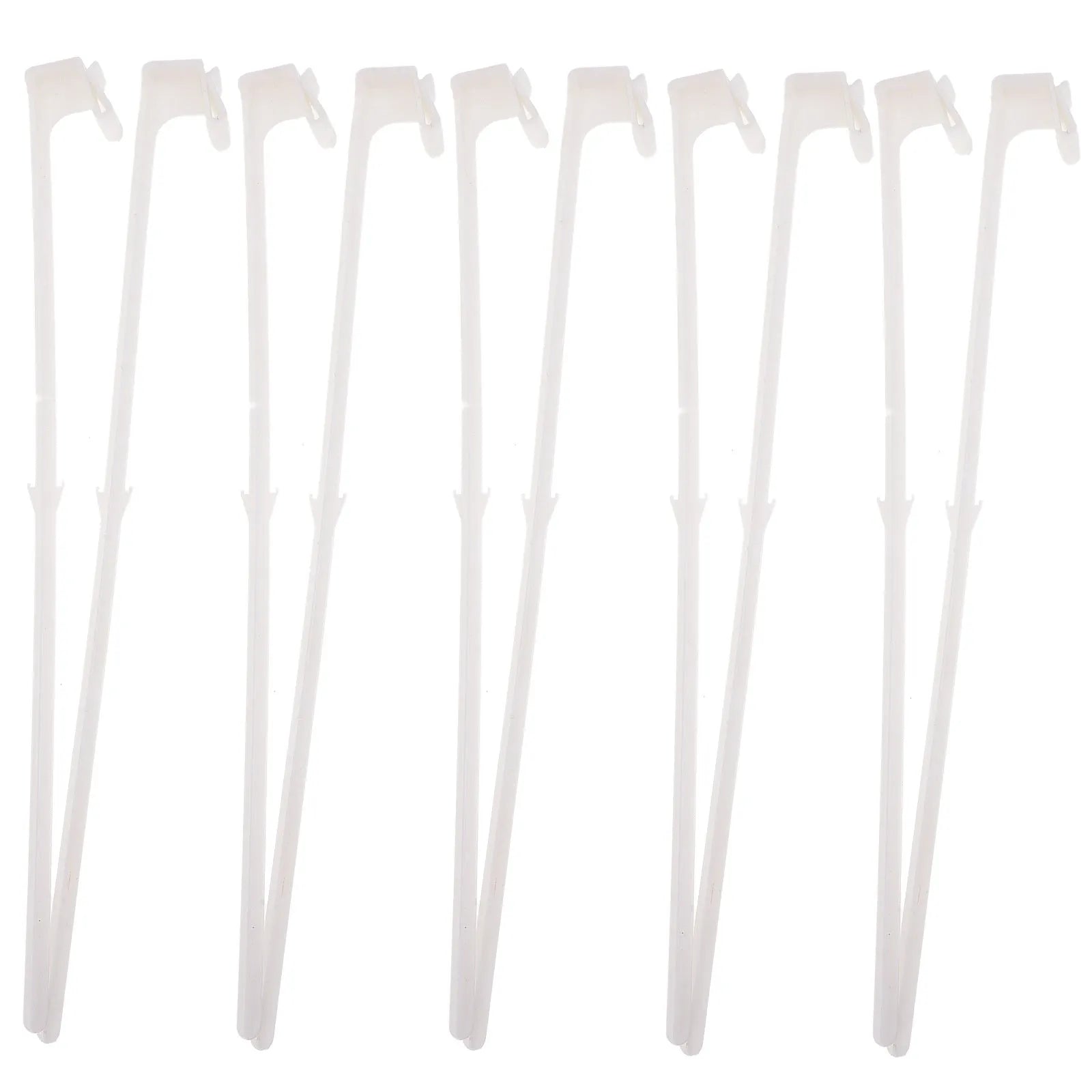 Pack of 10 white plastic car window flag pole holder mount clips.