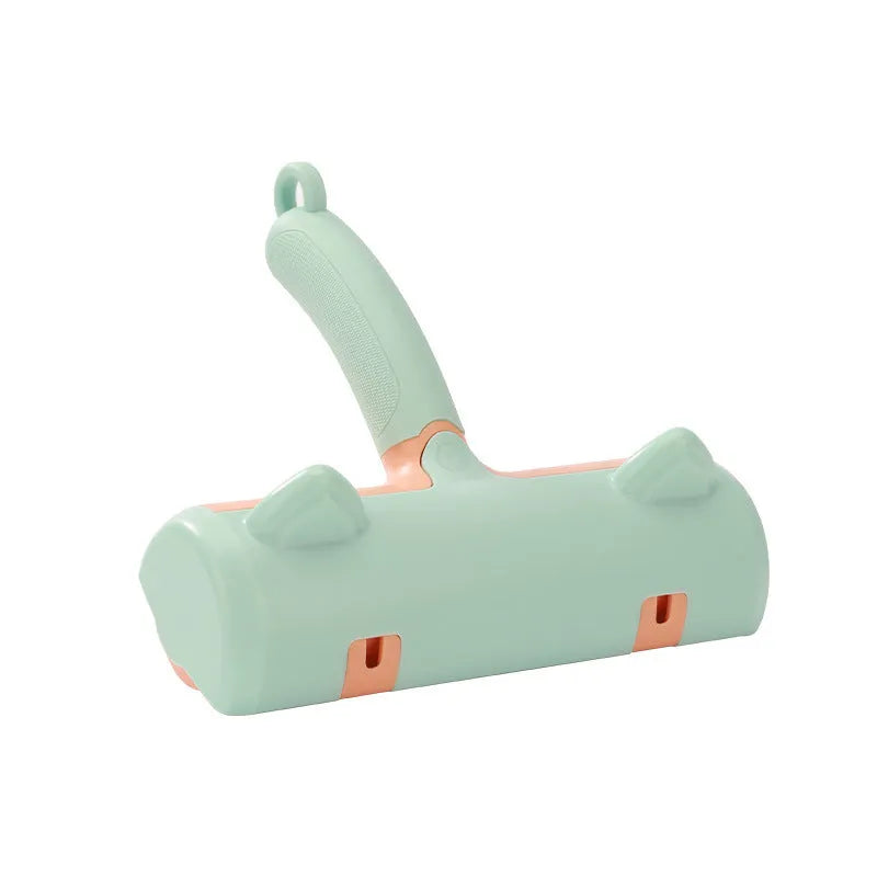 Cat hair removal brush in mint green ordinary style on neutral background, 20x19.5x7cm PP construction