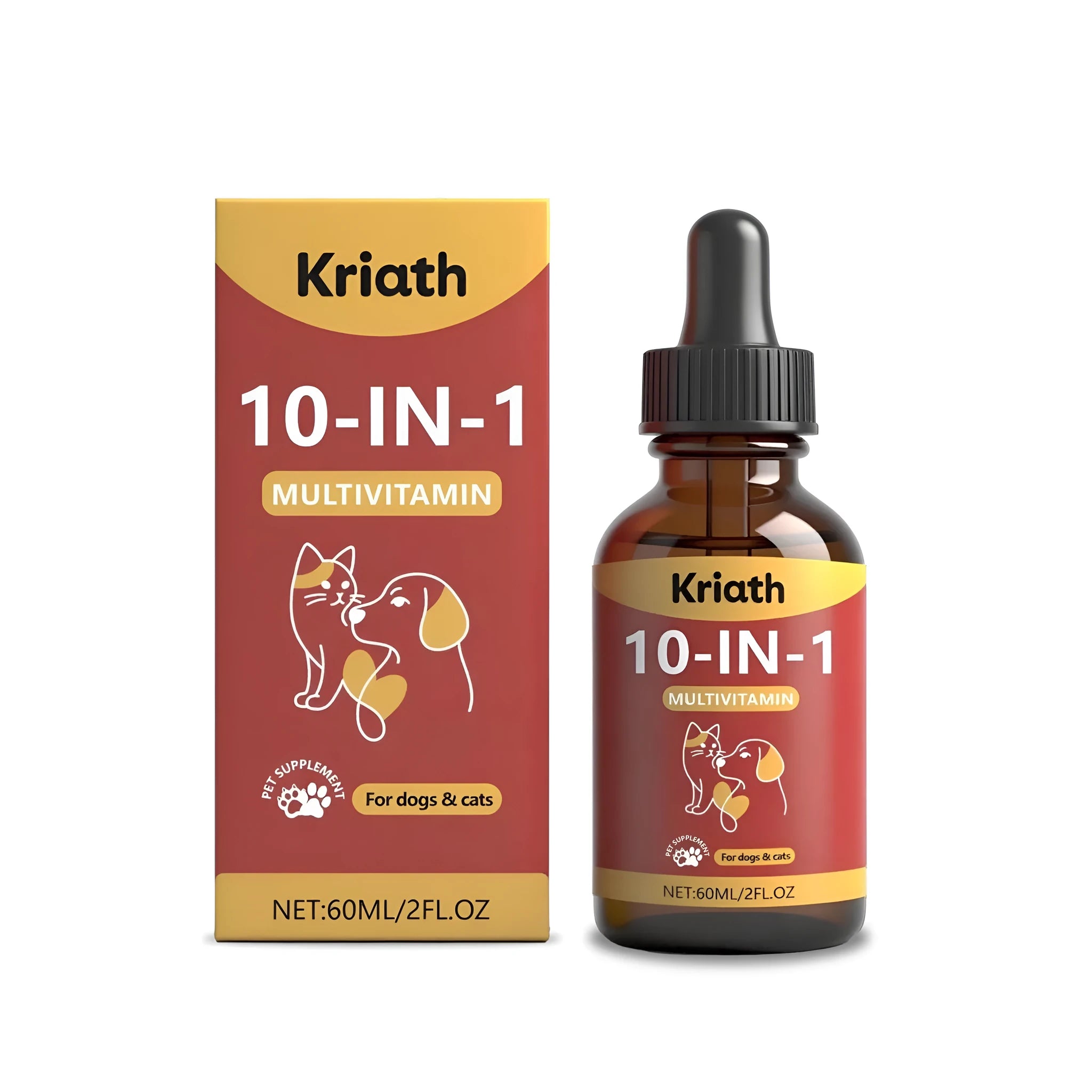 Pet Multivitamin Oral Liquid 60ml bottle with glucosamine MSM and cranberry juice powder for dogs and cats